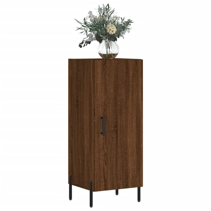 skænk 34,5x34x90 cm konstrueret træ brun egetræsfarve