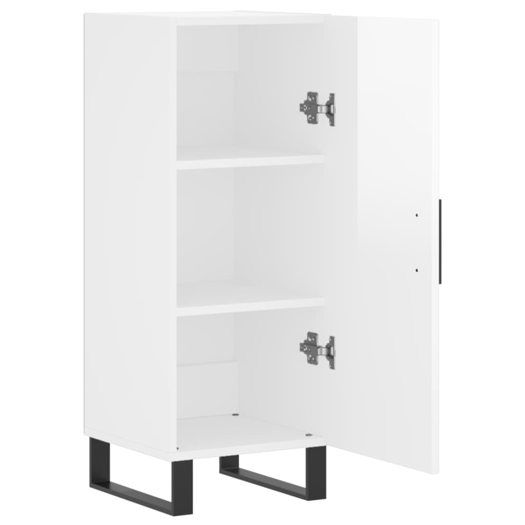 skænk 34,5x34x90 cm konstrueret træ hvid højglans