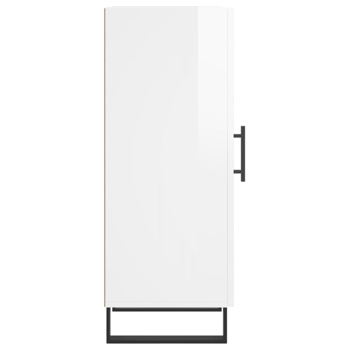 skænk 34,5x34x90 cm konstrueret træ hvid højglans