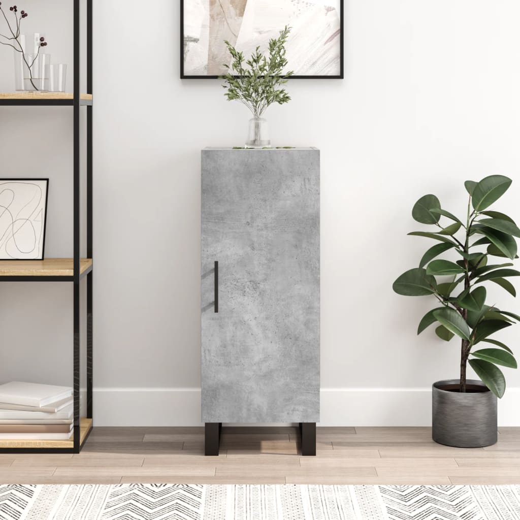 skænk 34,5x34x90 cm konstrueret træ betongrå