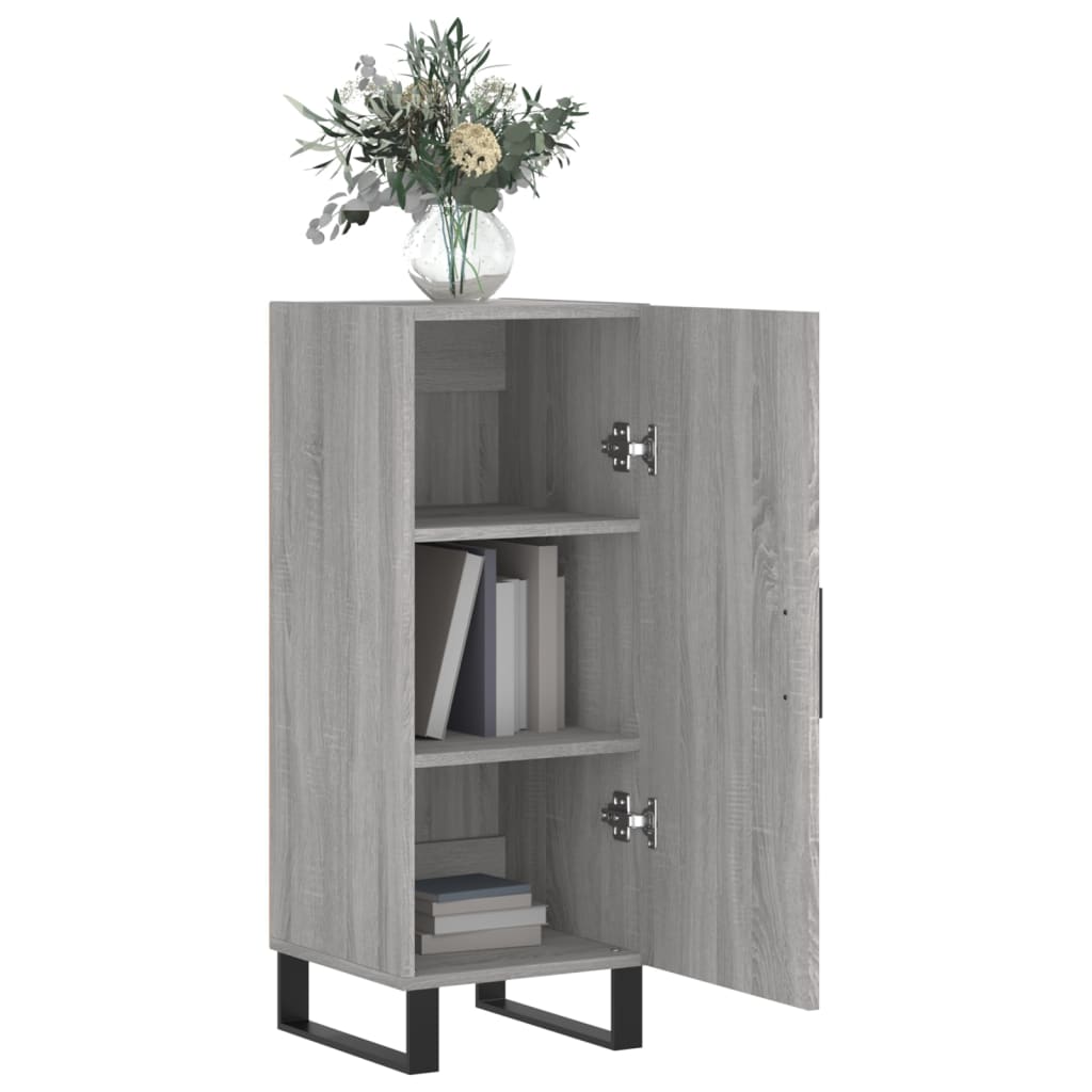skænk 34,5x34x90 cm konstrueret træ grå sonoma-eg