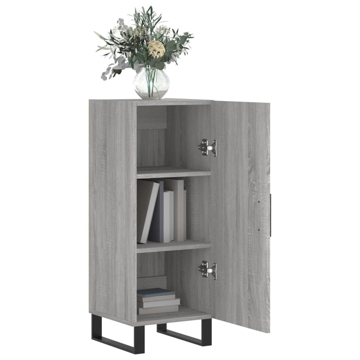 skænk 34,5x34x90 cm konstrueret træ grå sonoma-eg