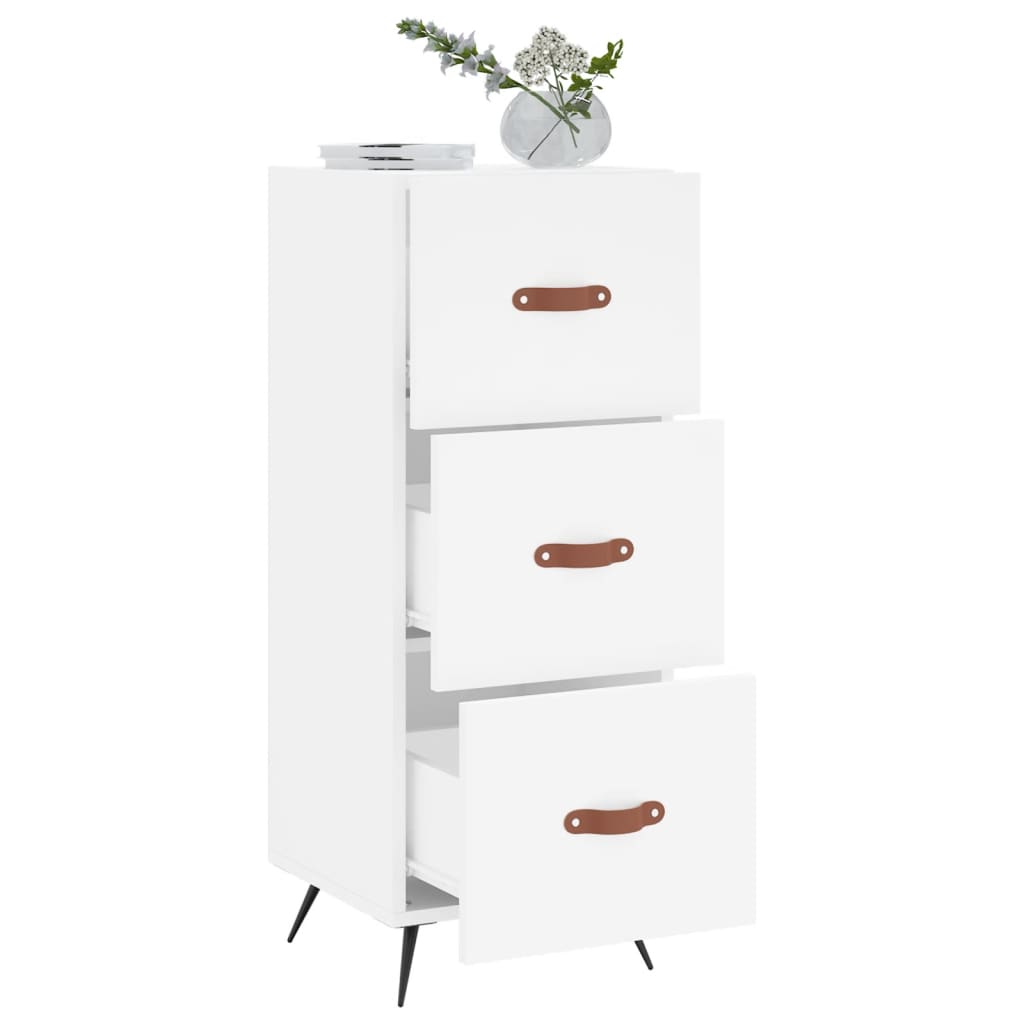 skænk 34,5x34x90 cm konstrueret træ hvid