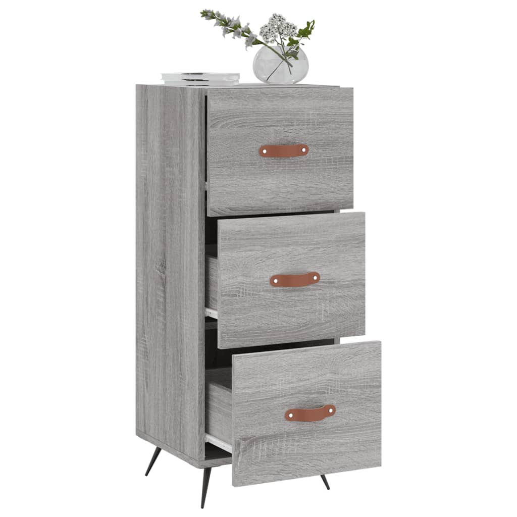 skænk 34,5x34x90 cm konstrueret træ grå sonoma-eg