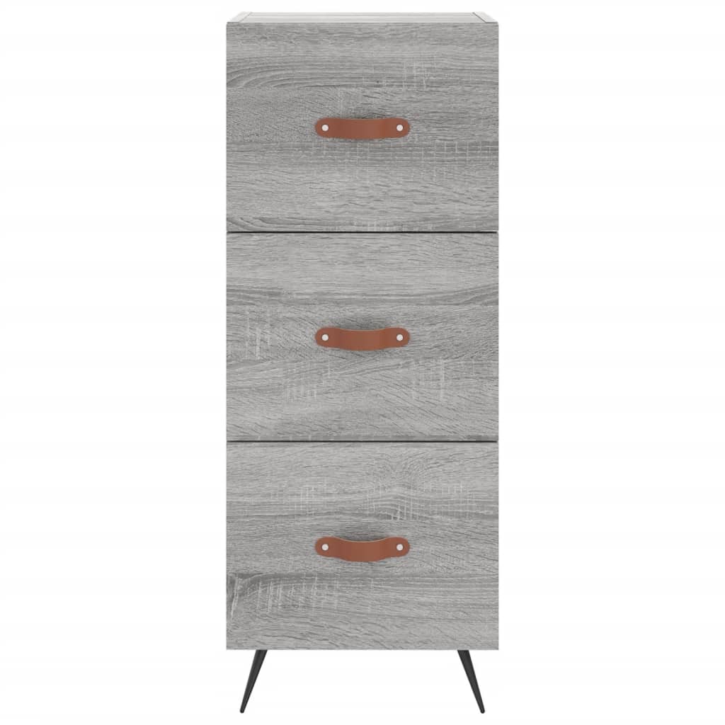 skænk 34,5x34x90 cm konstrueret træ grå sonoma-eg