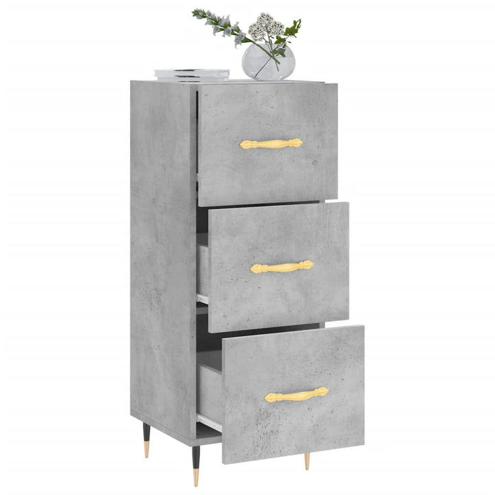 skænk 34,5x34x90 cm konstrueret træ betongrå