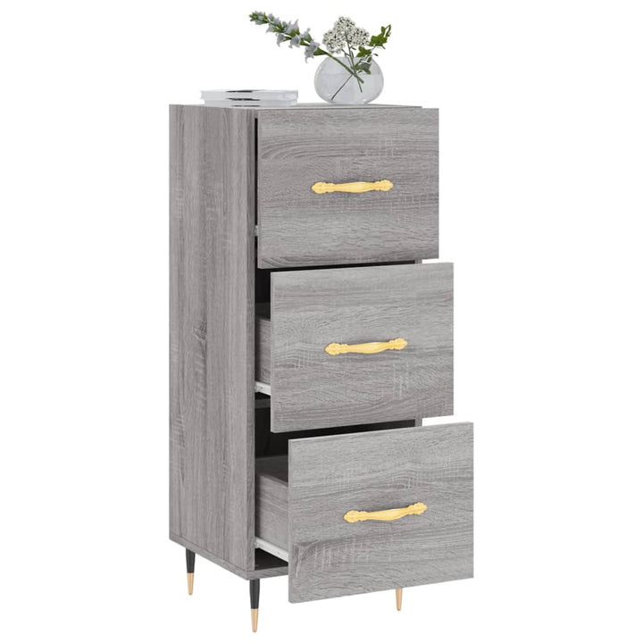 skænk 34,5x34x90 cm konstrueret træ grå sonoma-eg