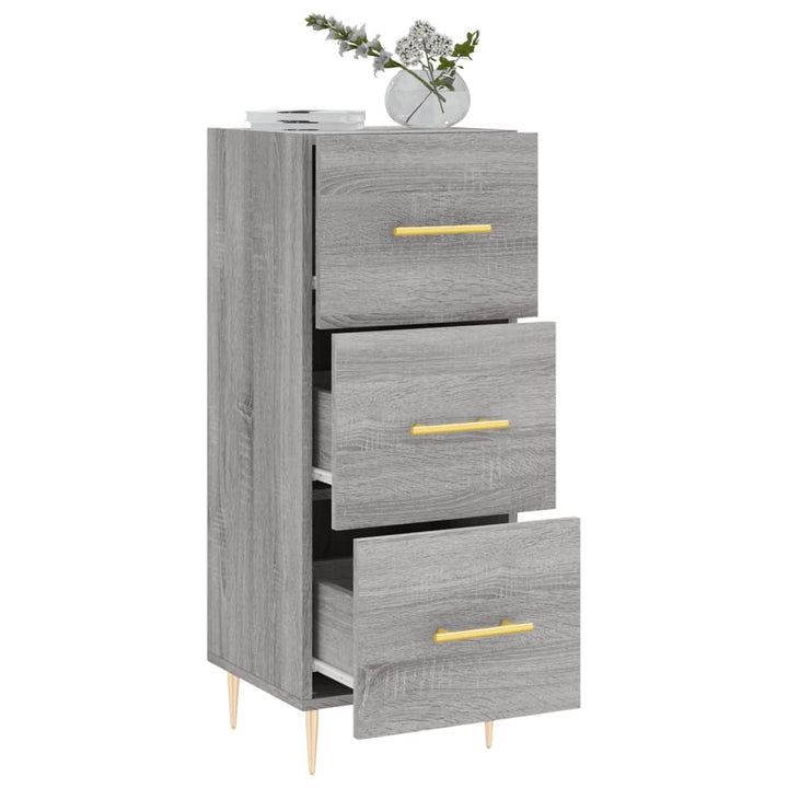 skænk 34,5x34x90 cm konstrueret træ grå sonoma-eg