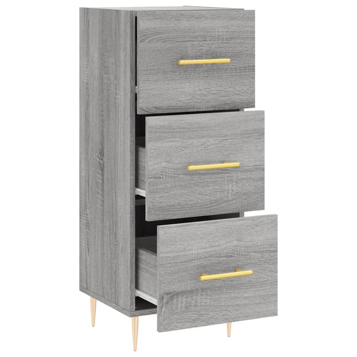 skænk 34,5x34x90 cm konstrueret træ grå sonoma-eg