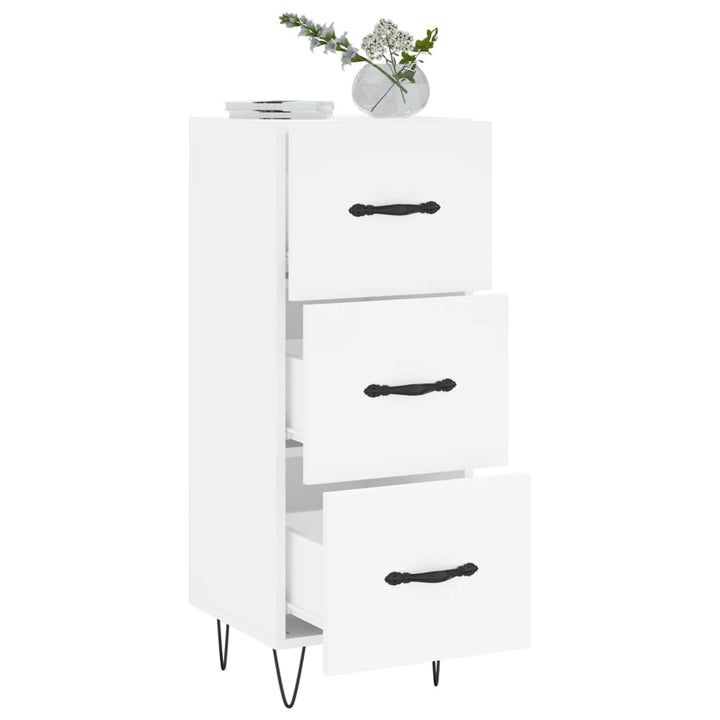 skænk 34,5x34x90 cm konstrueret træ hvid