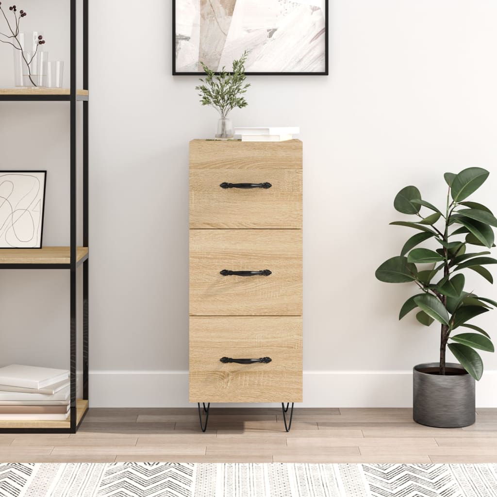 skænk 34,5x34x90 cm konstrueret træ sonoma-eg