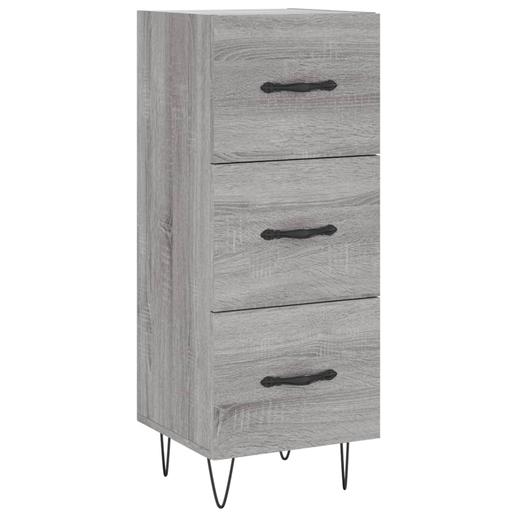 skænk 34,5x34x90 cm konstrueret træ grå sonoma-eg