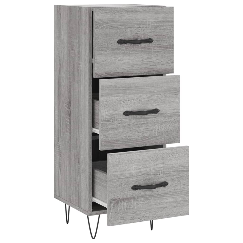 skænk 34,5x34x90 cm konstrueret træ grå sonoma-eg