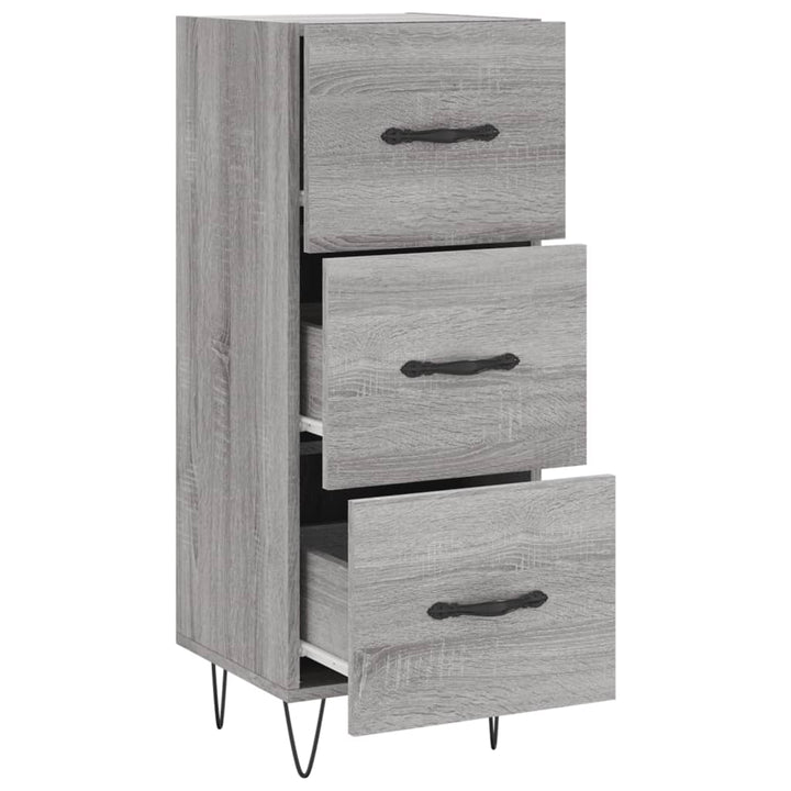 skænk 34,5x34x90 cm konstrueret træ grå sonoma-eg