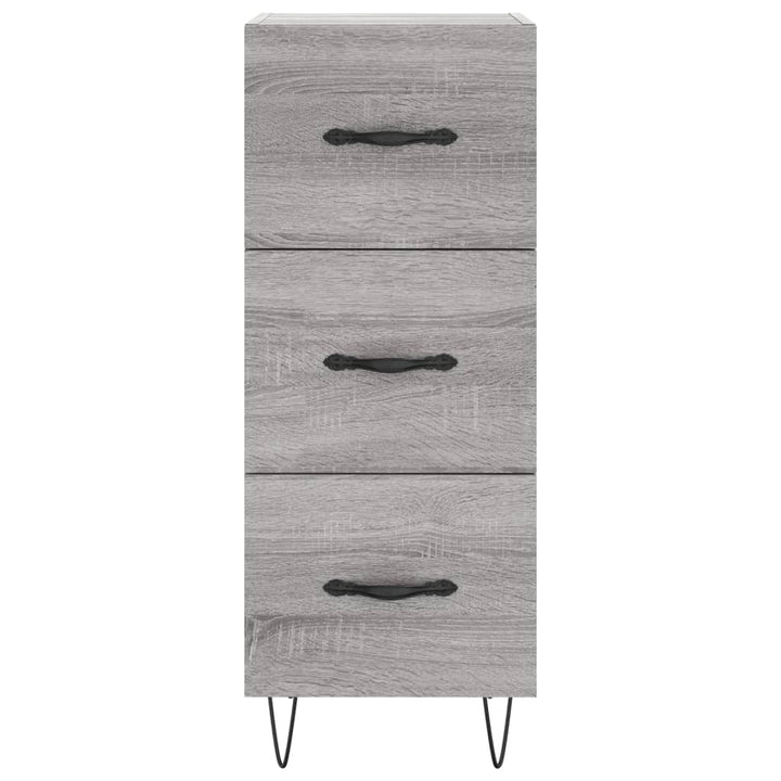 skænk 34,5x34x90 cm konstrueret træ grå sonoma-eg