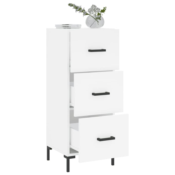 skænk 34,5x34x90 cm konstrueret træ hvid