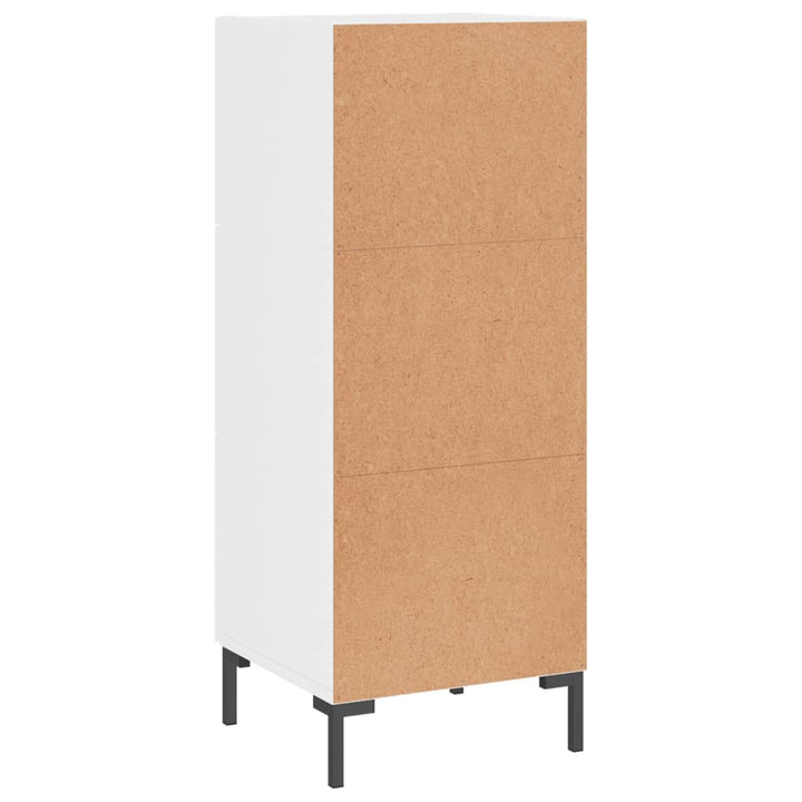 skænk 34,5x34x90 cm konstrueret træ hvid højglans