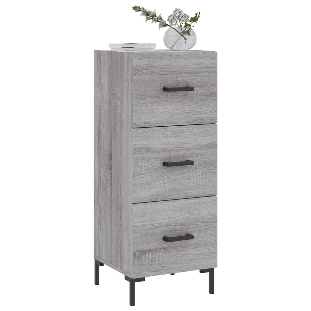 skænk 34,5x34x90 cm konstrueret træ grå sonoma-eg