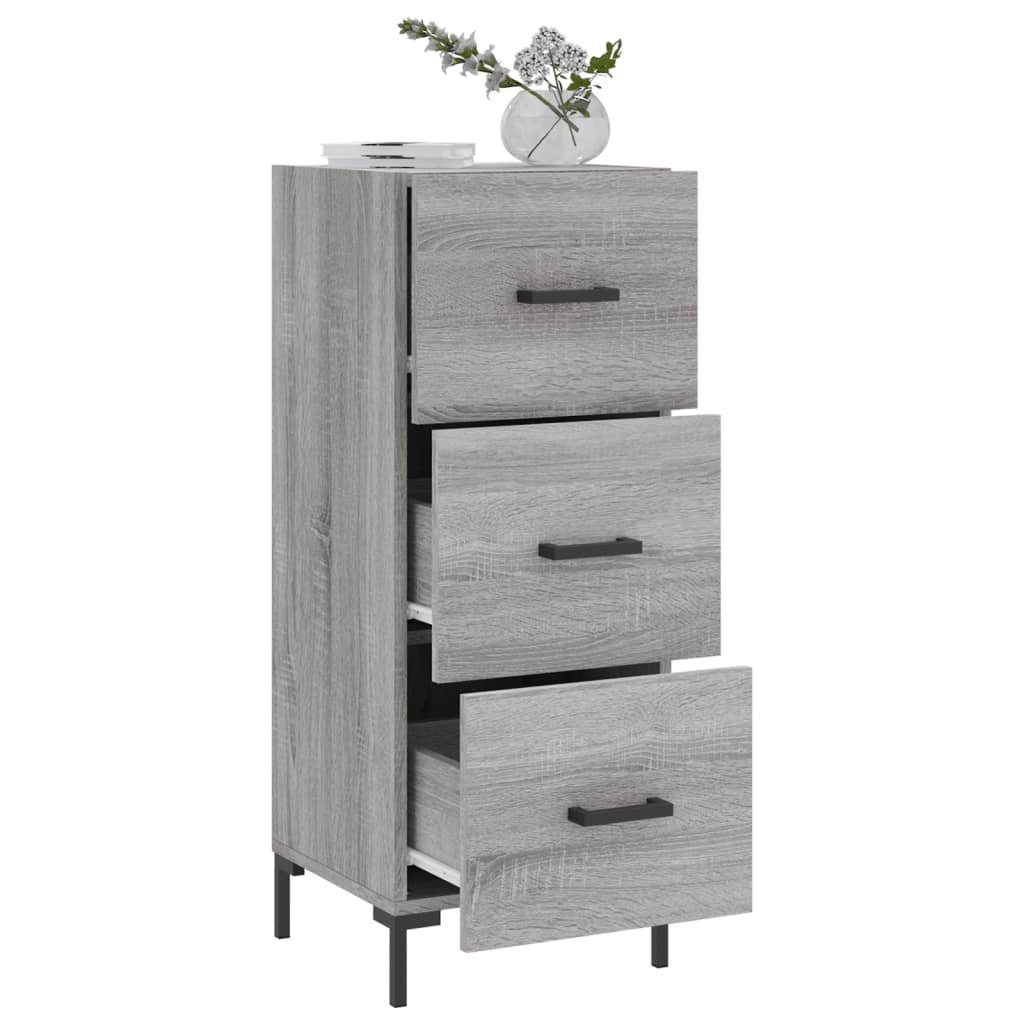 skænk 34,5x34x90 cm konstrueret træ grå sonoma-eg