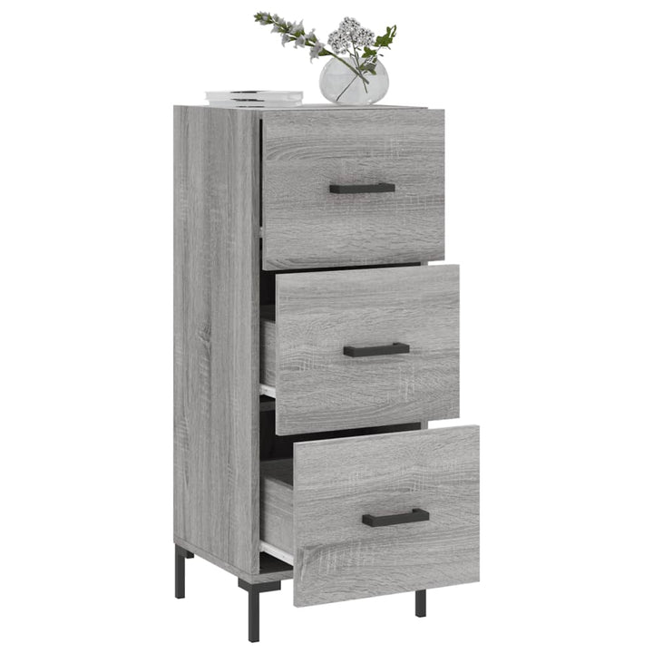 skænk 34,5x34x90 cm konstrueret træ grå sonoma-eg