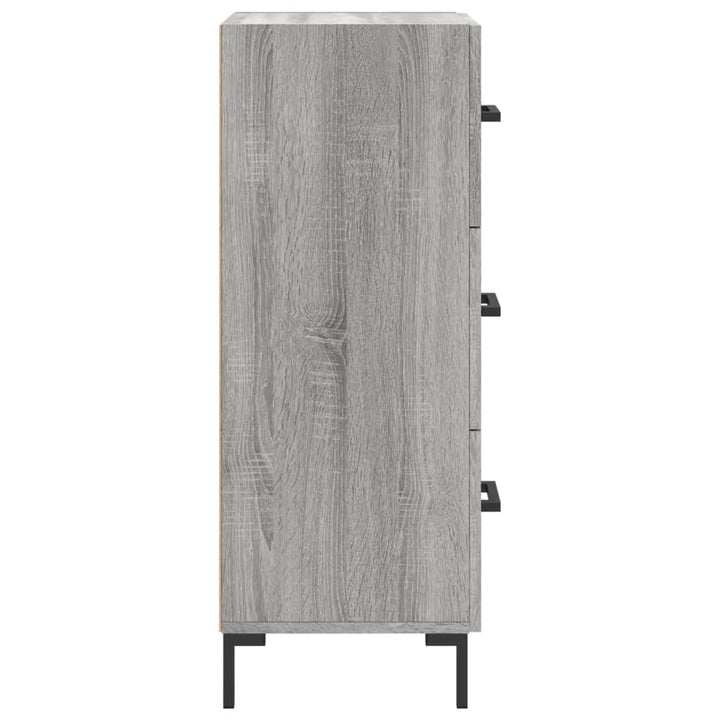 skænk 34,5x34x90 cm konstrueret træ grå sonoma-eg