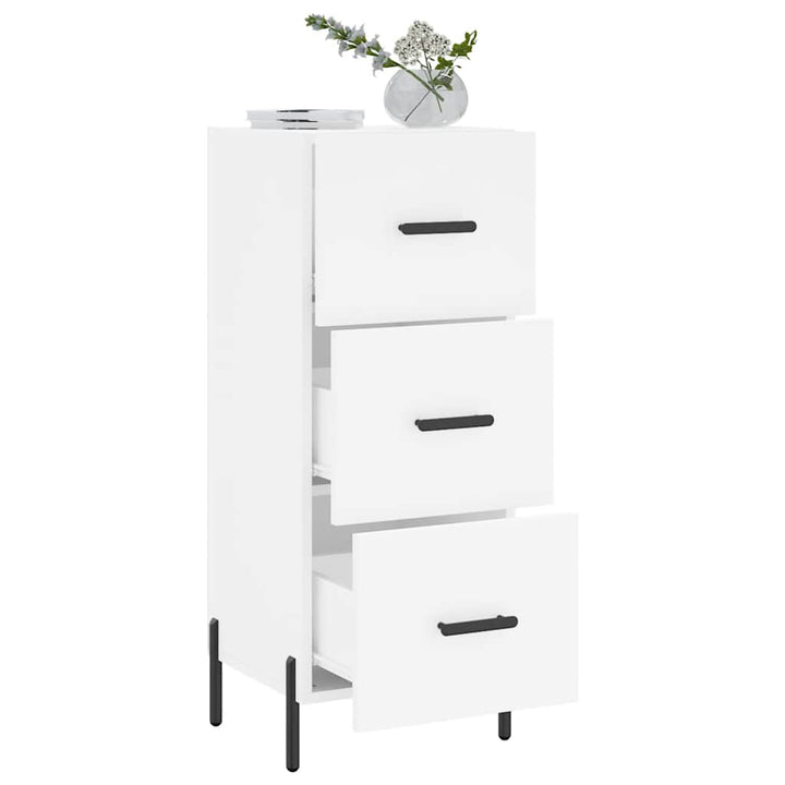 skænk 34,5x34x90 cm konstrueret træ hvid