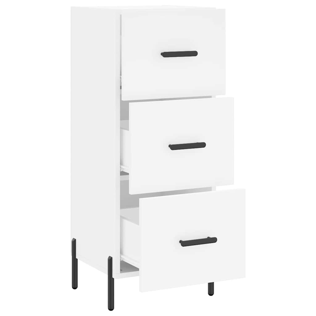 skænk 34,5x34x90 cm konstrueret træ hvid