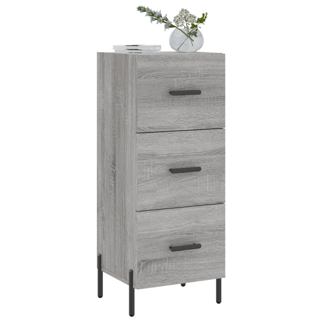 skænk 34,5x34x90 cm konstrueret træ grå sonoma-eg