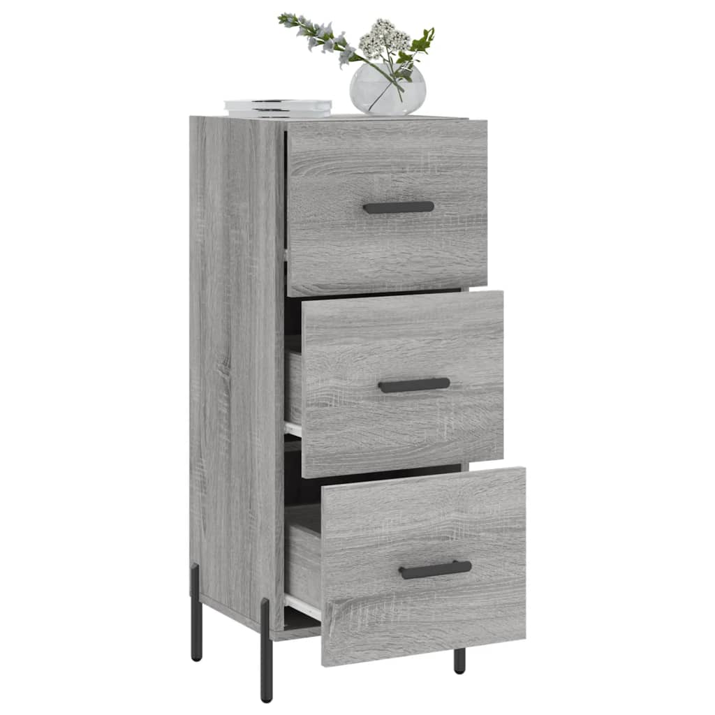 skænk 34,5x34x90 cm konstrueret træ grå sonoma-eg