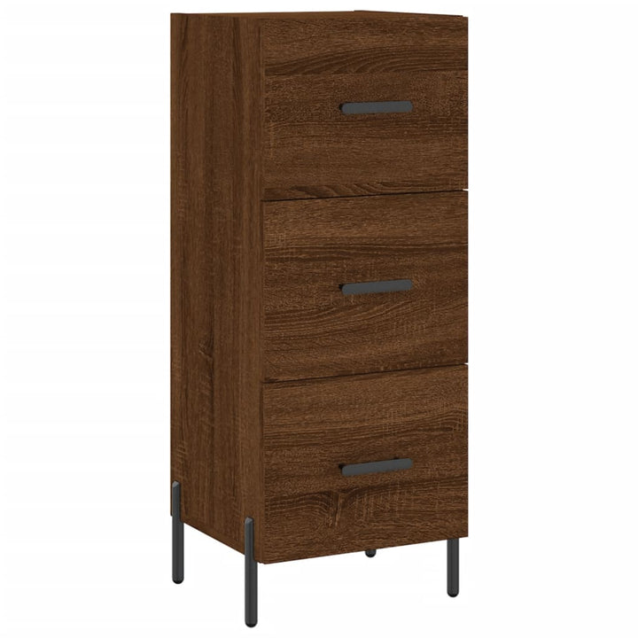 skænk 34,5x34x90 cm konstrueret træ brun egetræsfarve