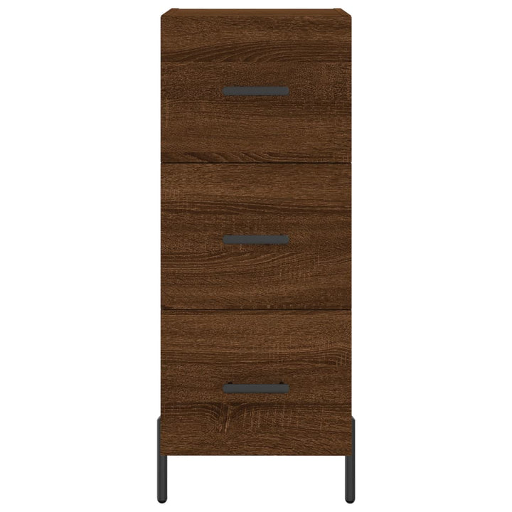 skænk 34,5x34x90 cm konstrueret træ brun egetræsfarve