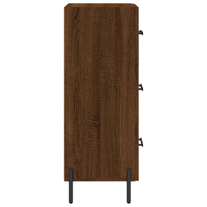 skænk 34,5x34x90 cm konstrueret træ brun egetræsfarve