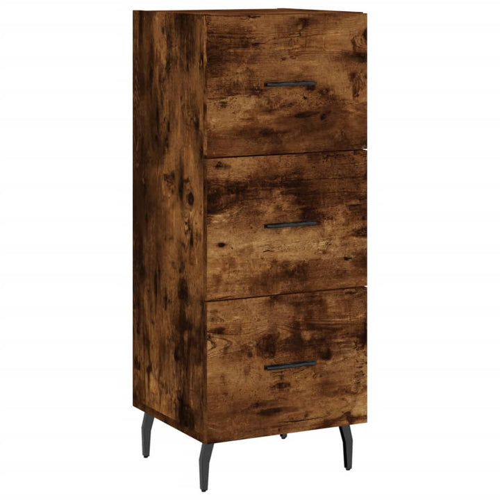 skænk 34,5x34x90 cm konstrueret træ røget egetræsfarve