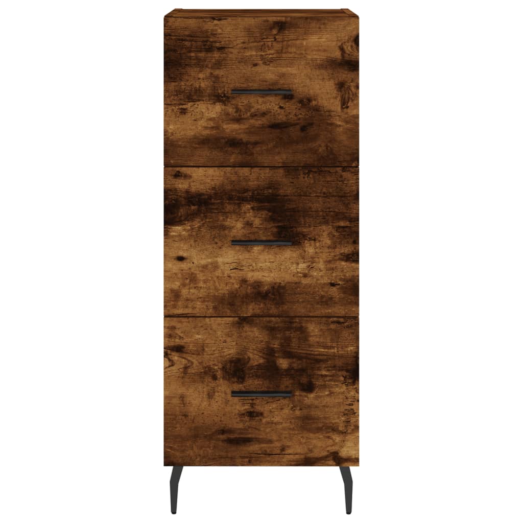 skænk 34,5x34x90 cm konstrueret træ røget egetræsfarve