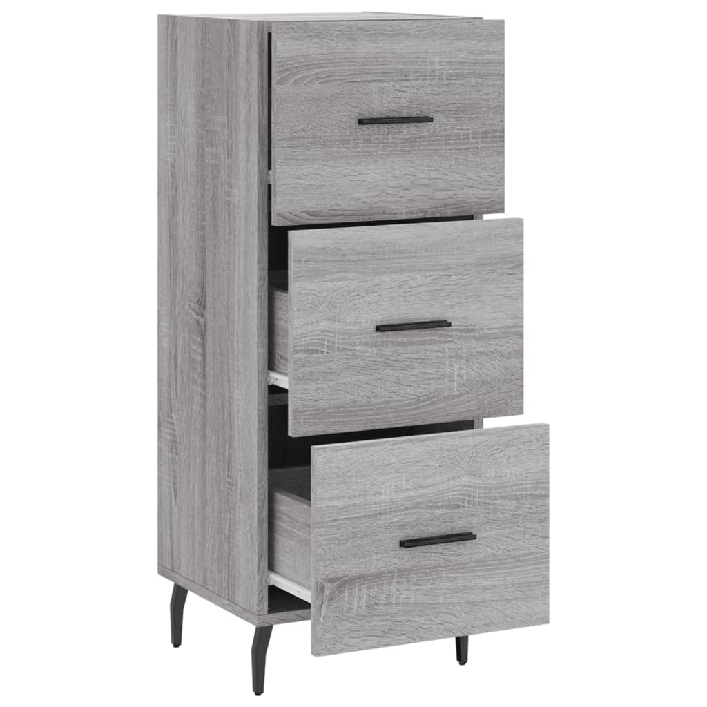 skænk 34,5x34x90 cm konstrueret træ grå sonoma-eg