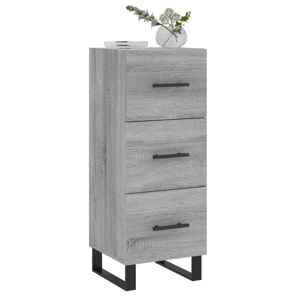 skænk 34,5x34x90 cm konstrueret træ grå sonoma-eg