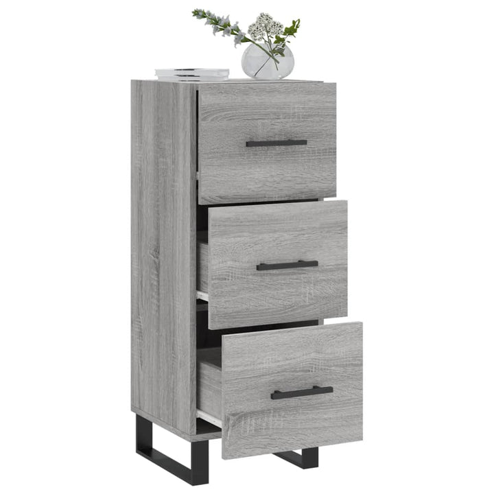 skænk 34,5x34x90 cm konstrueret træ grå sonoma-eg
