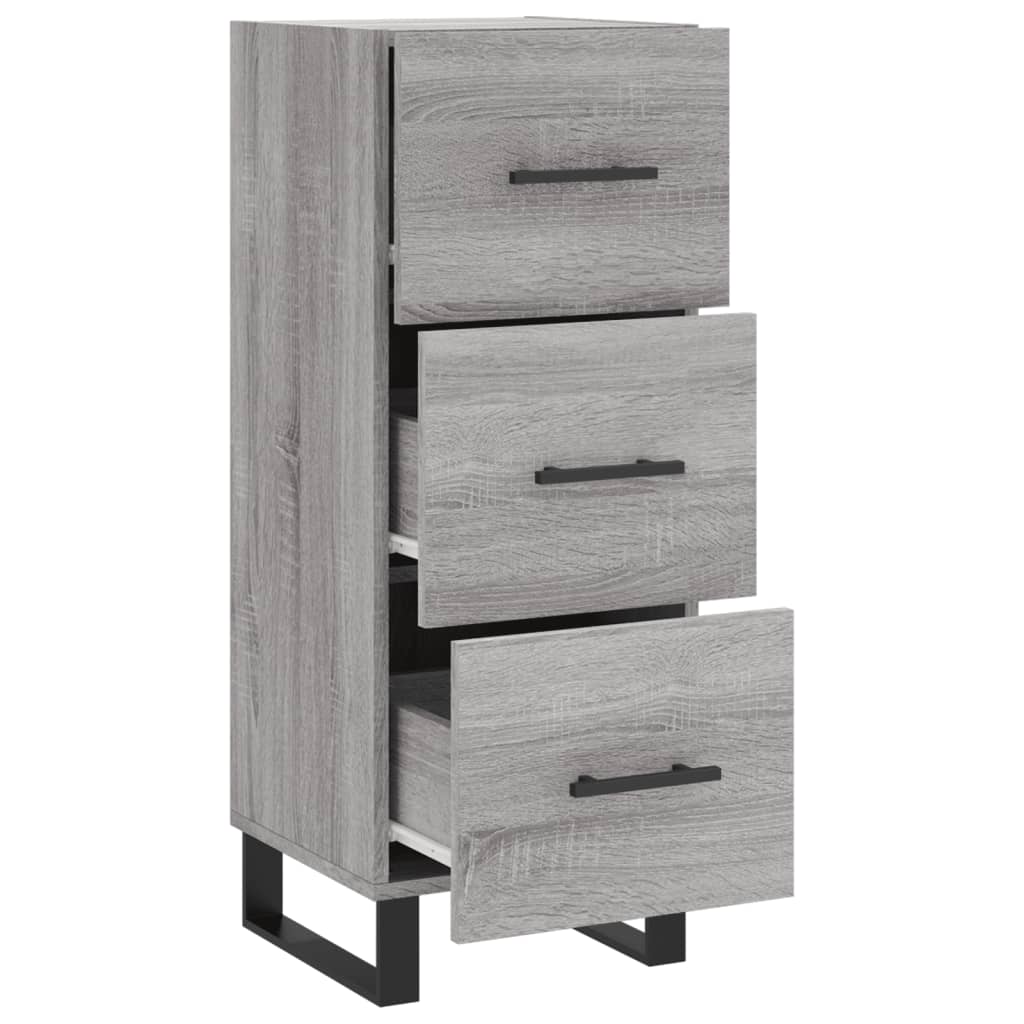 skænk 34,5x34x90 cm konstrueret træ grå sonoma-eg