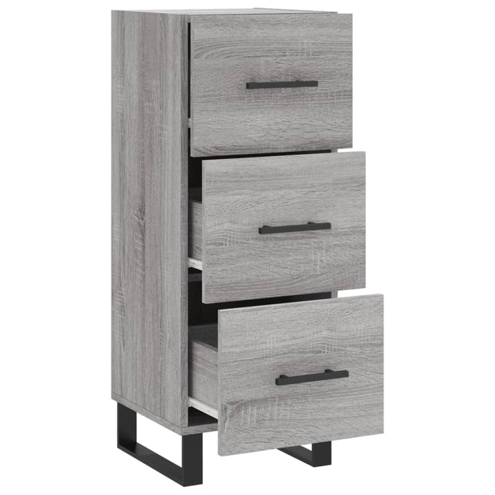 skænk 34,5x34x90 cm konstrueret træ grå sonoma-eg