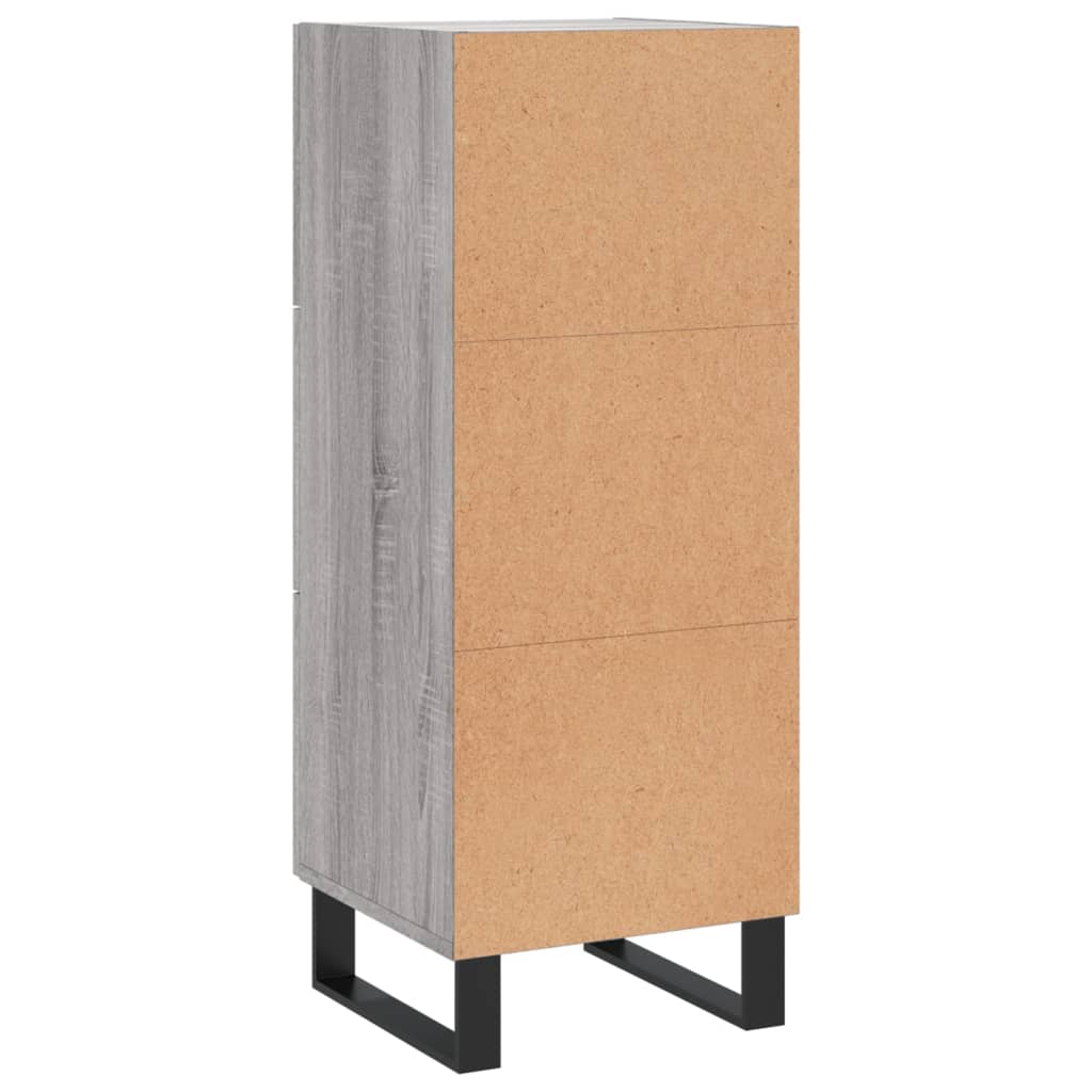skænk 34,5x34x90 cm konstrueret træ grå sonoma-eg