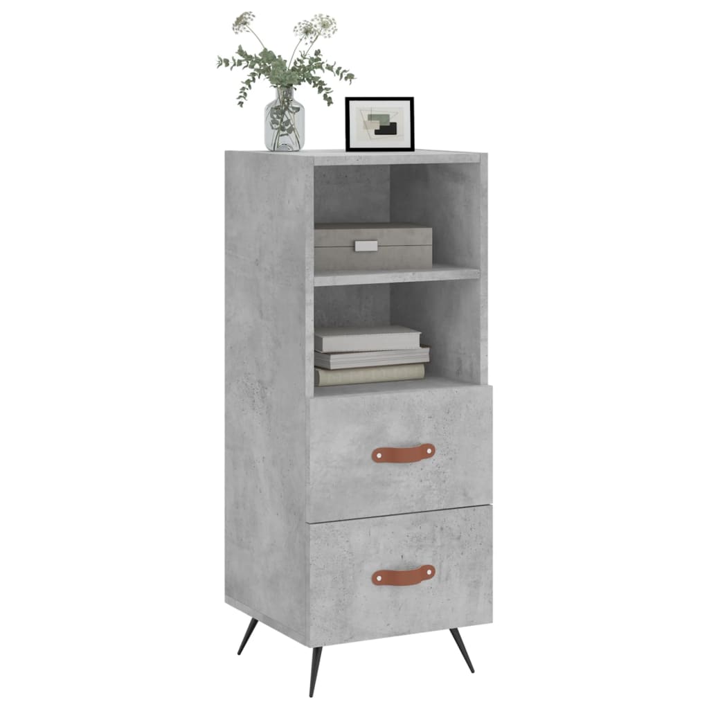 skænk 34,5x34x90 cm konstrueret træ betongrå