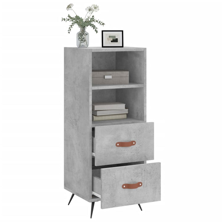 skænk 34,5x34x90 cm konstrueret træ betongrå
