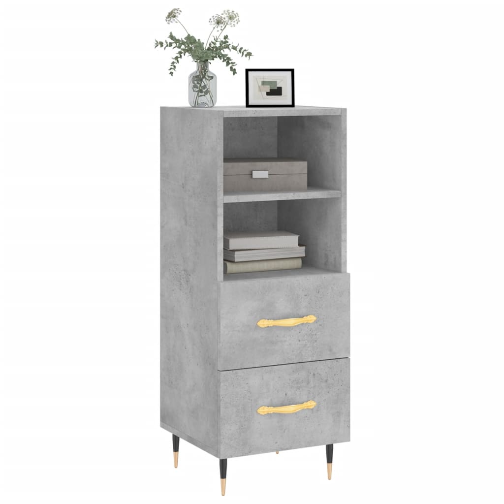 skænk 34,5x34x90 cm konstrueret træ betongrå