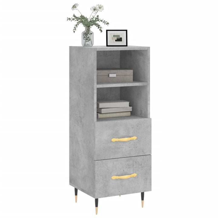 skænk 34,5x34x90 cm konstrueret træ betongrå