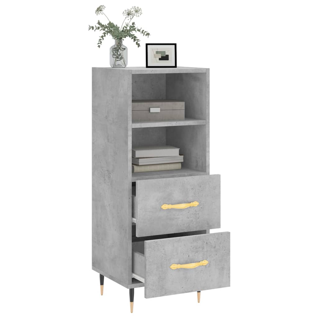 skænk 34,5x34x90 cm konstrueret træ betongrå