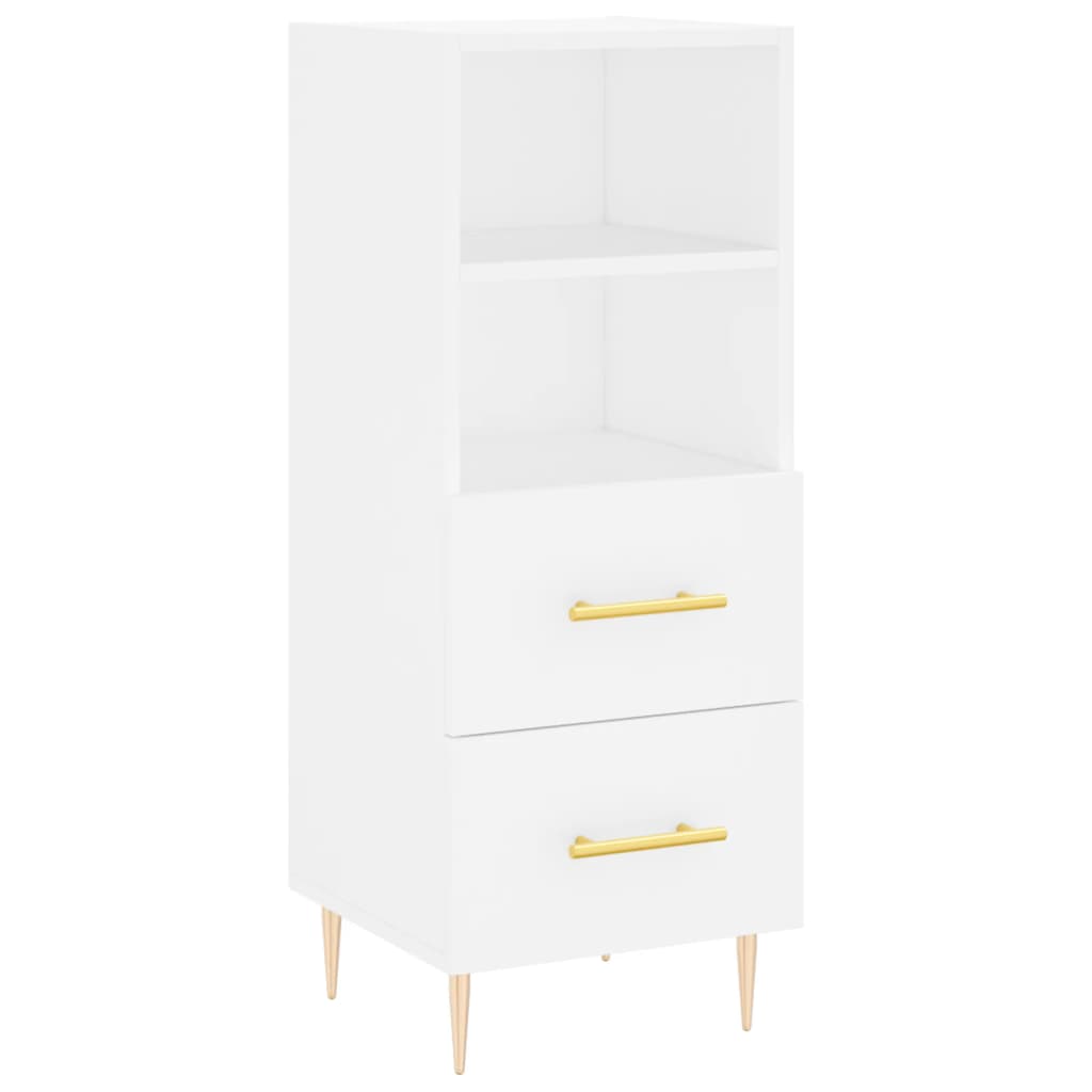 skænk 34,5x34x90 cm konstrueret træ hvid