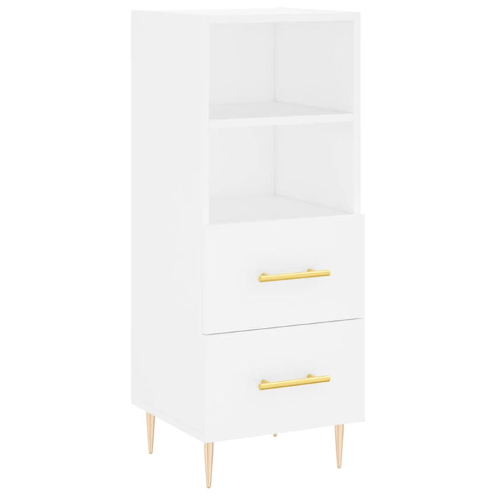 skænk 34,5x34x90 cm konstrueret træ hvid