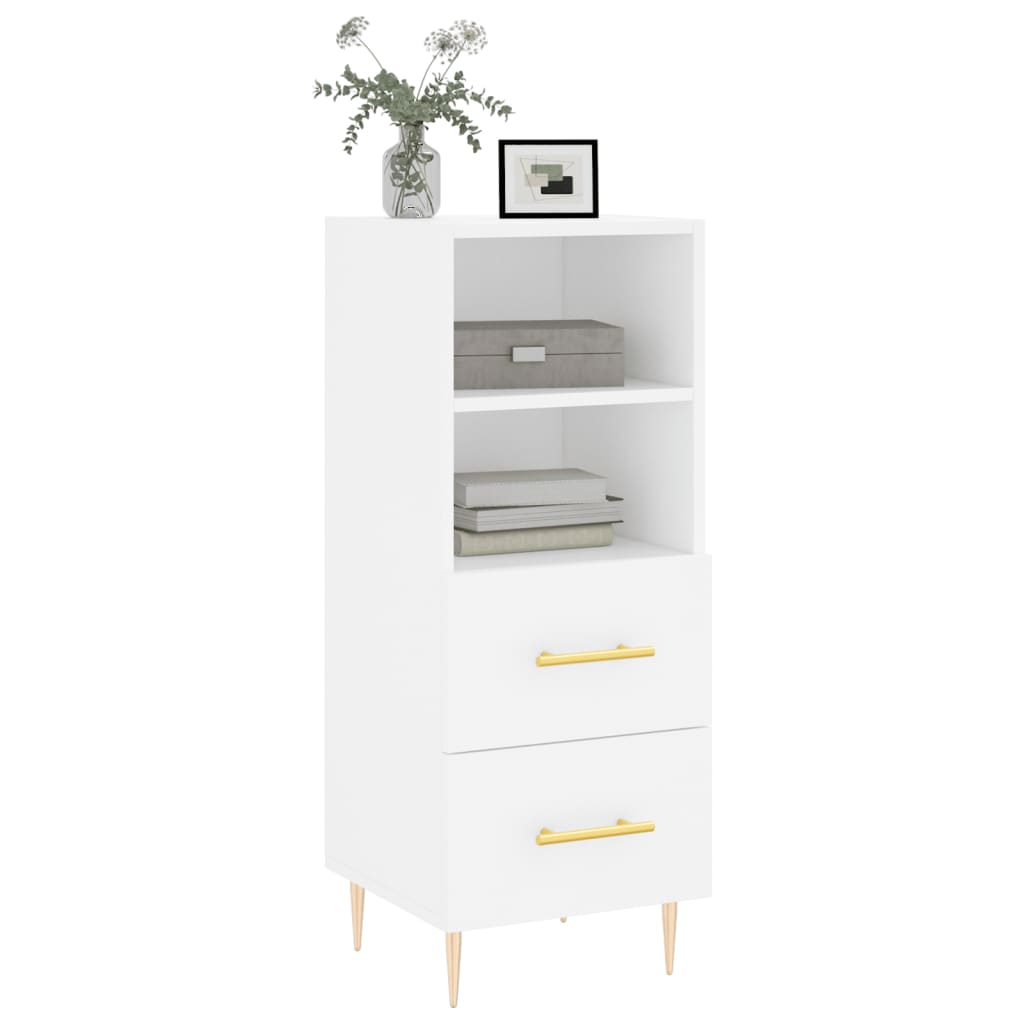 skænk 34,5x34x90 cm konstrueret træ hvid