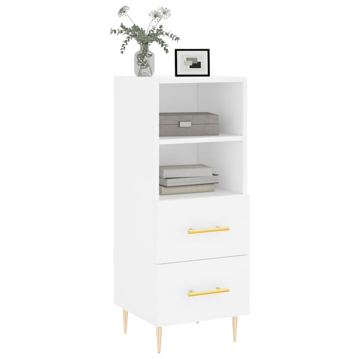 skænk 34,5x34x90 cm konstrueret træ hvid
