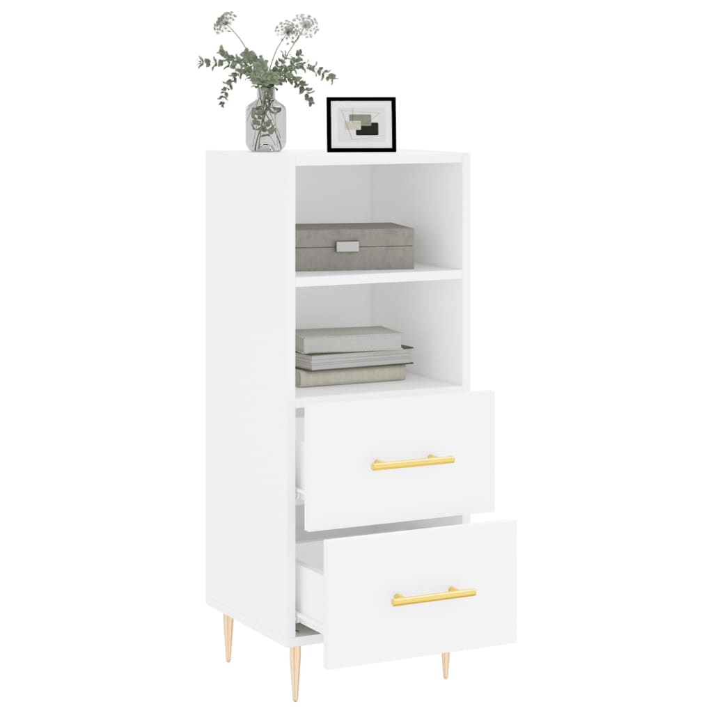 skænk 34,5x34x90 cm konstrueret træ hvid
